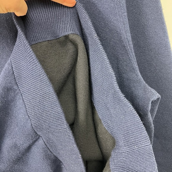 Mack Weldon Sweater Mens Large Navy Blue Tech Cashmere Merino Crewneck Knit - Picture 4 of 8